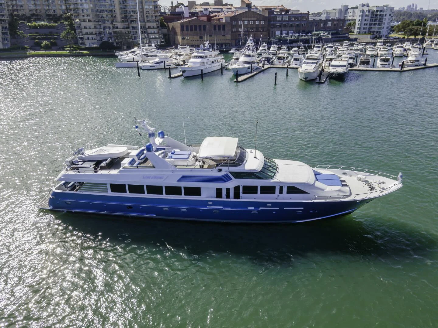 a boat in the water aboard LADY AUDREY Yacht for Sale