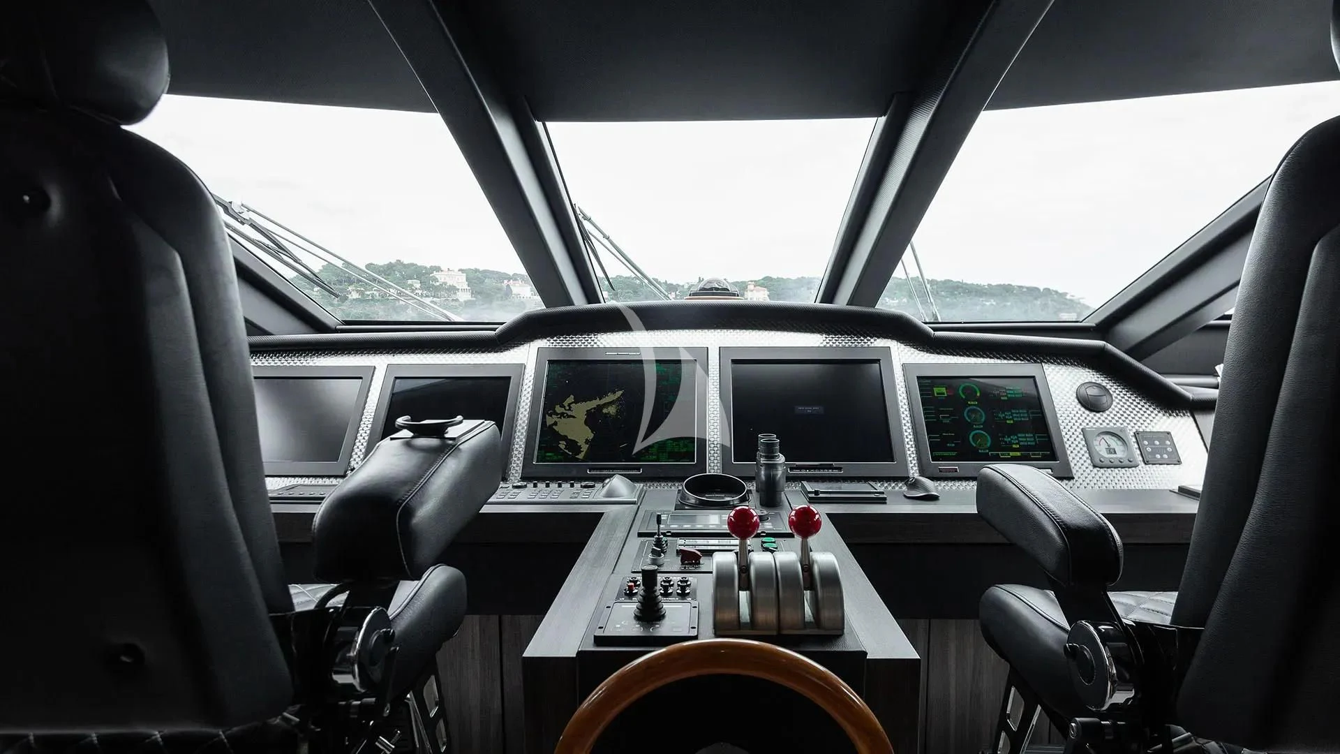 the inside of a car aboard BAGHEERA Yacht for Charter