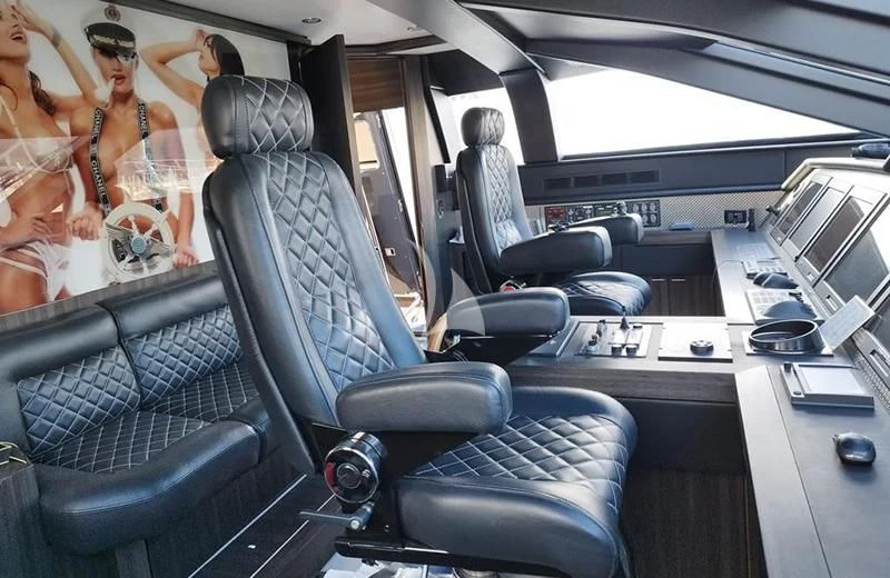 a group of people in an airplane aboard BAGHEERA Yacht for Charter