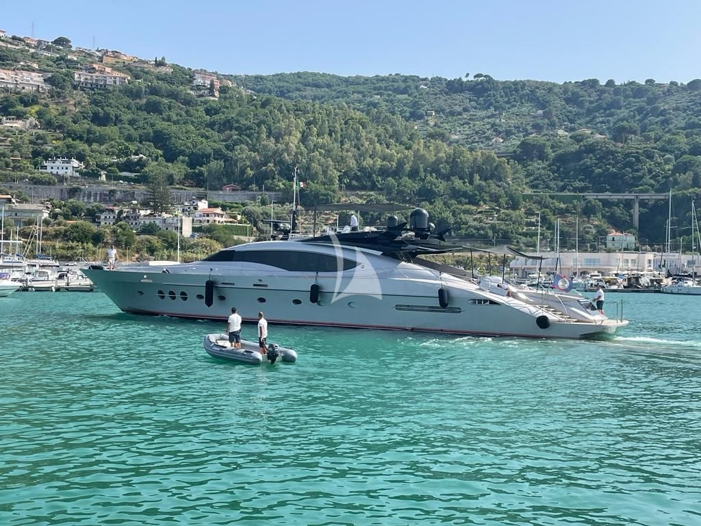 a boat sailing on the water aboard BAGHEERA Yacht for Charter