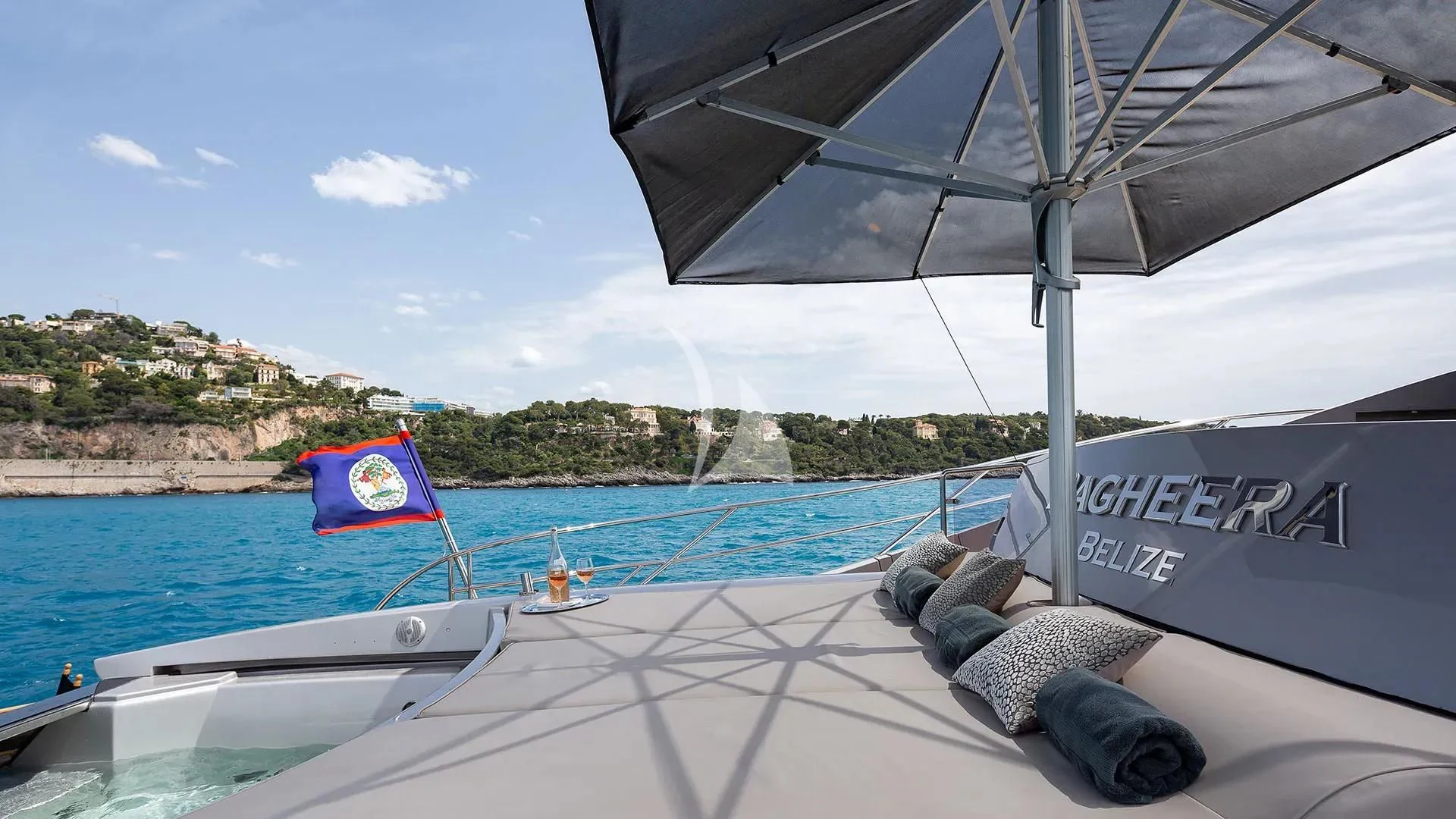 a person lying on a boat aboard BAGHEERA Yacht for Charter