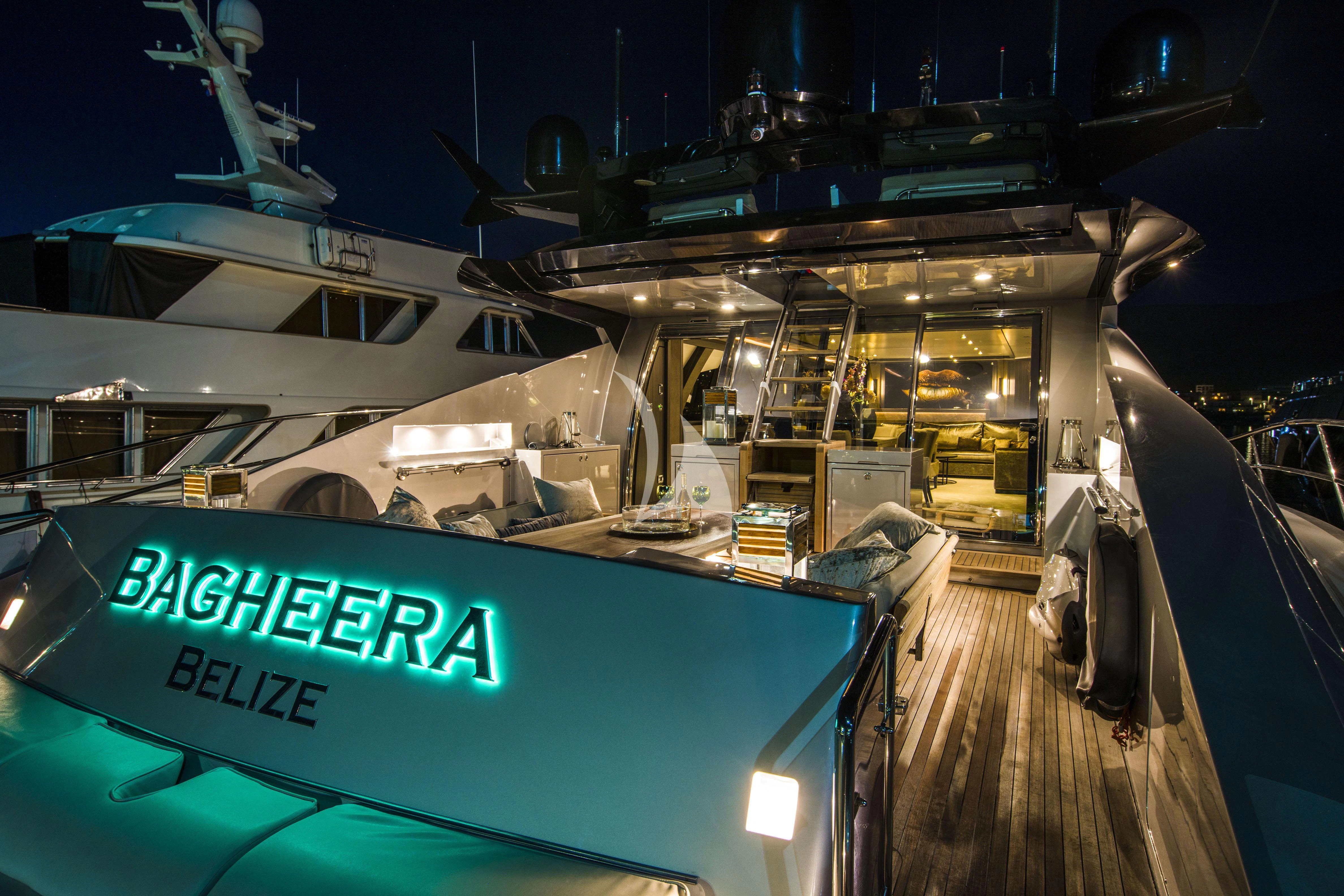 a large metal container with a green label on it aboard BAGHEERA Yacht for Charter