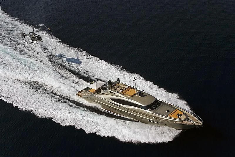 a space ship in the water aboard BAGHEERA Yacht for Charter