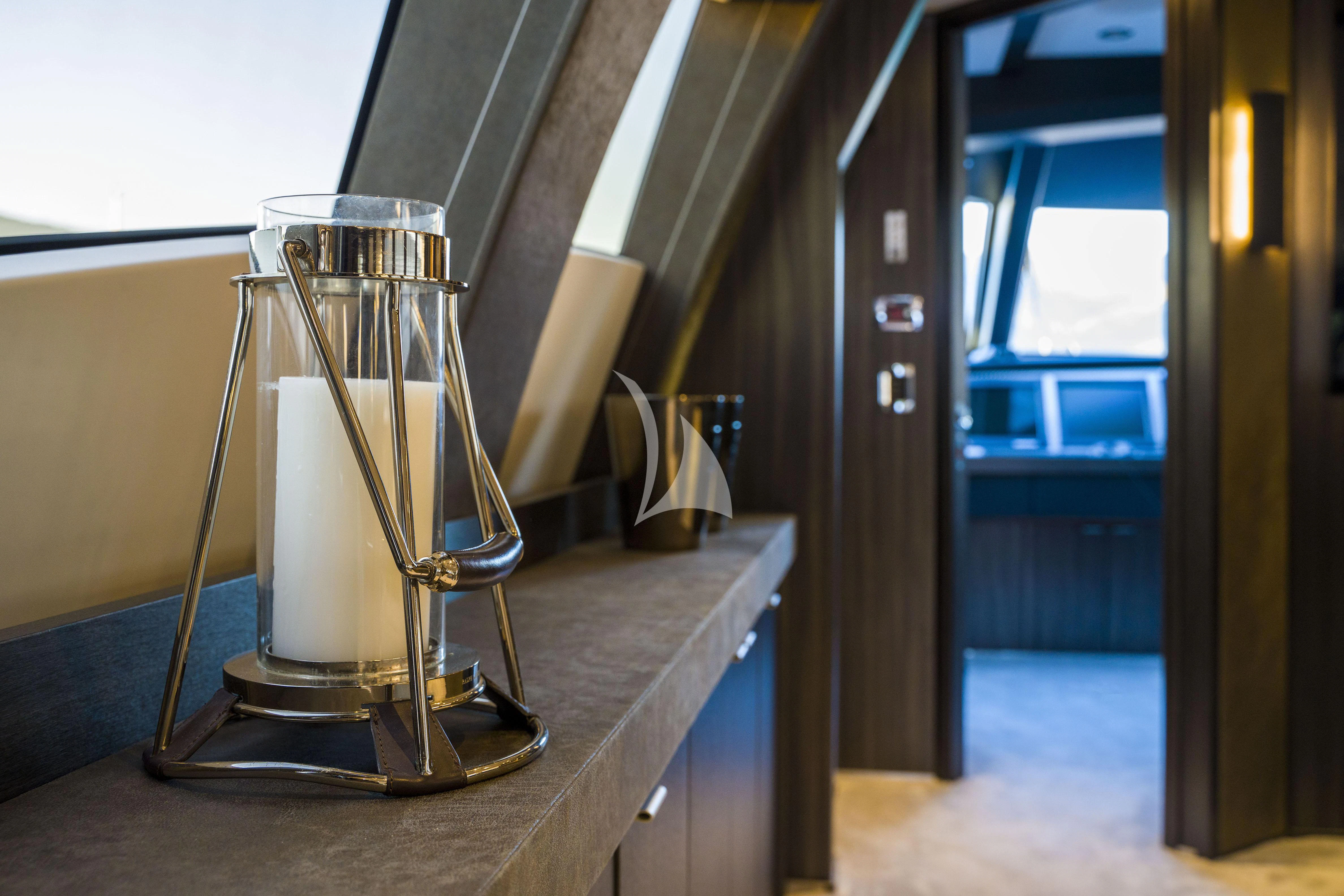 a metal cylinder with a light inside aboard BAGHEERA Yacht for Charter