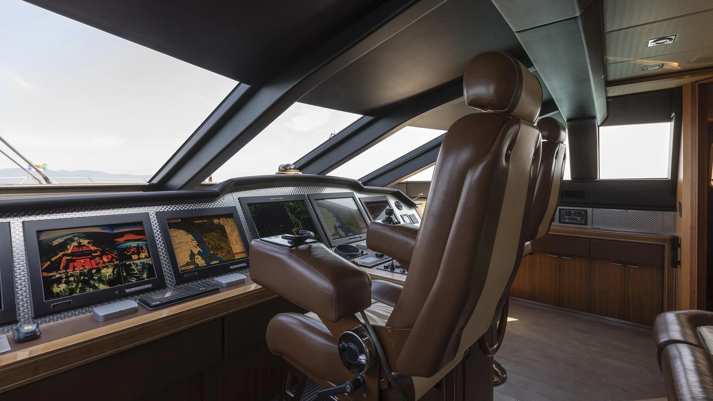 inside of a car aboard BAGHEERA Yacht for Charter