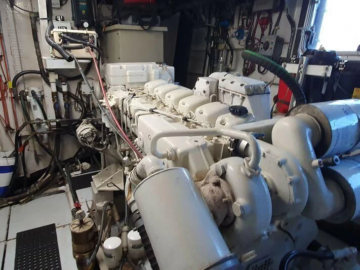 a machine with pipes aboard PHANTOM EXPLORER Yacht for Sale