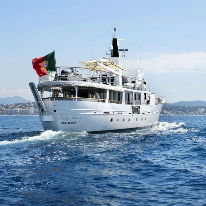 a boat on the water aboard LADY JERSEY Yacht for Charter