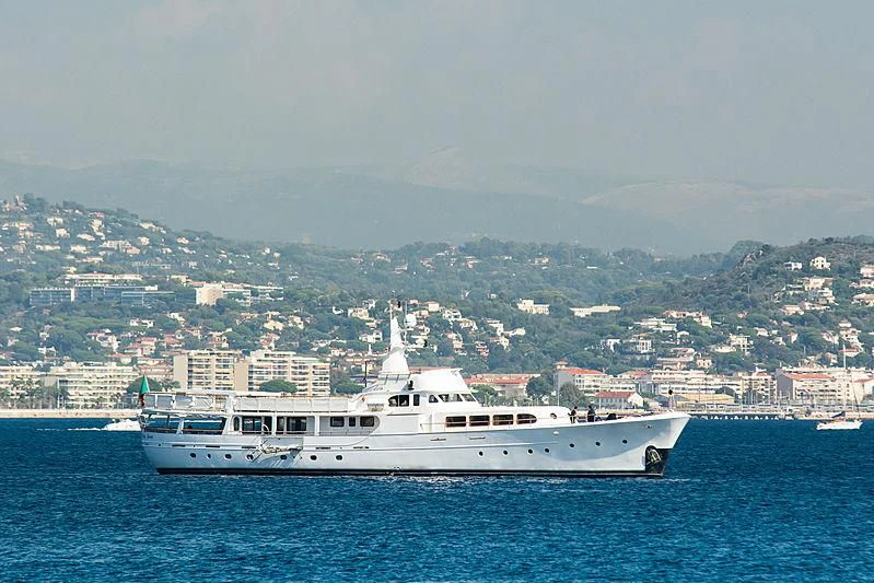 a boat in the water aboard LADY JERSEY Yacht for Charter