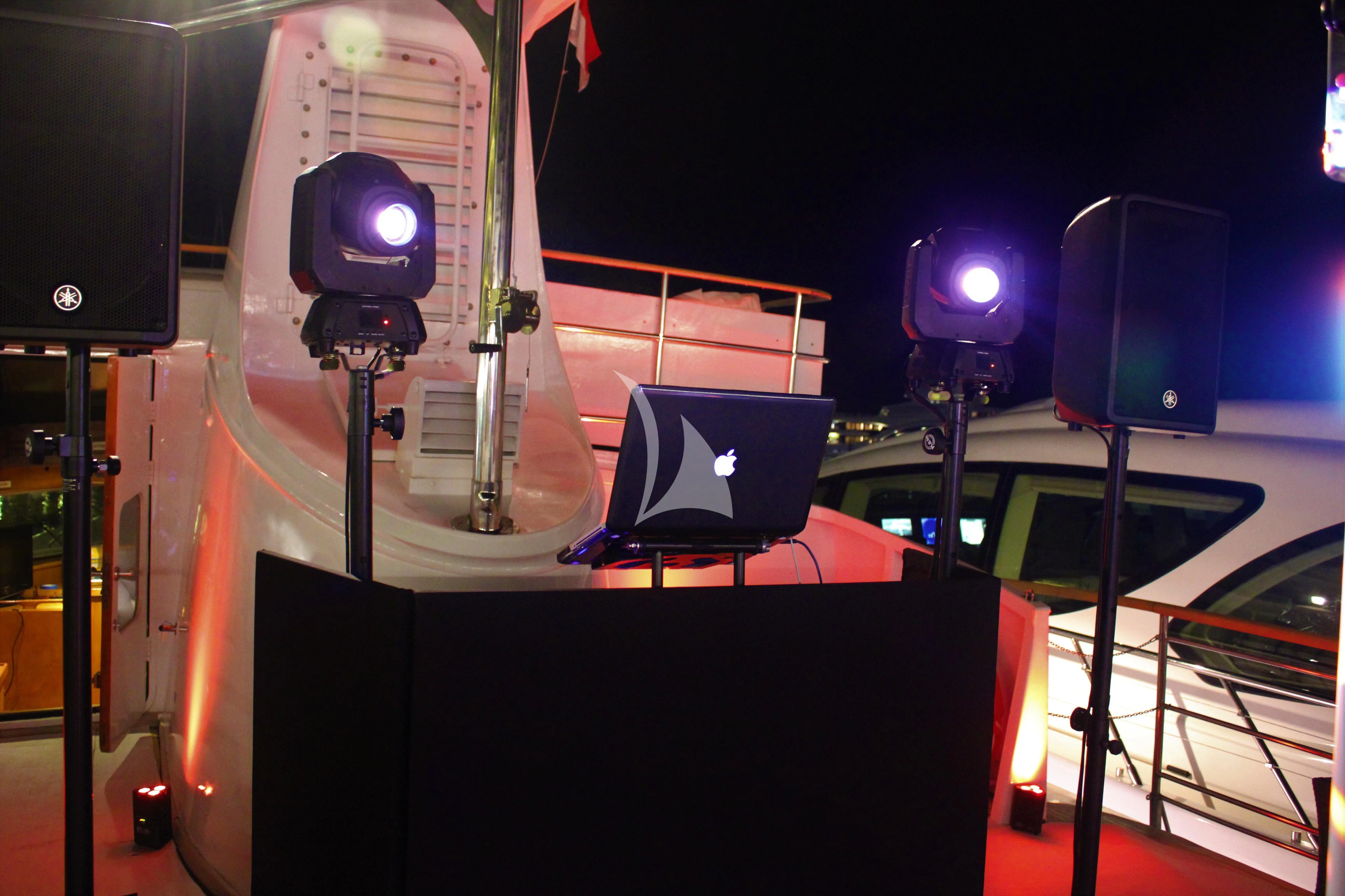 a computer screen and a computer aboard LADY JERSEY Yacht for Charter