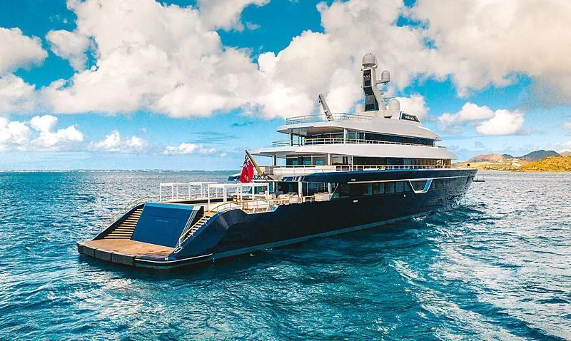 a large ship in the water aboard LONIAN Yacht for Sale
