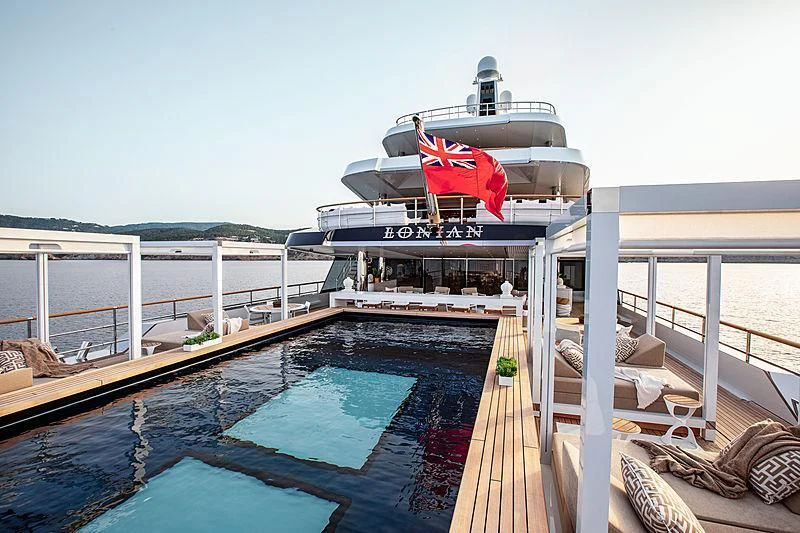 a boat on a deck aboard LONIAN Yacht for Sale