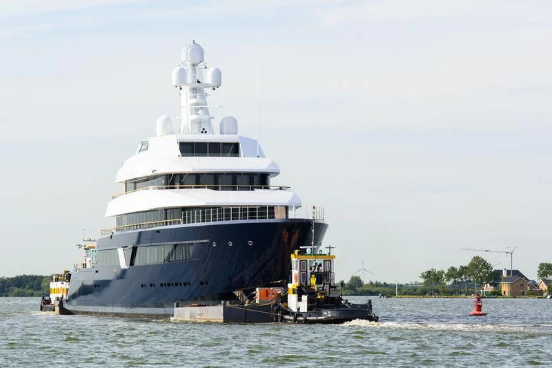 a large ship in the water aboard LONIAN Yacht for Sale