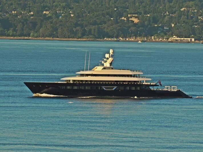 a large ship in the water aboard LONIAN Yacht for Sale