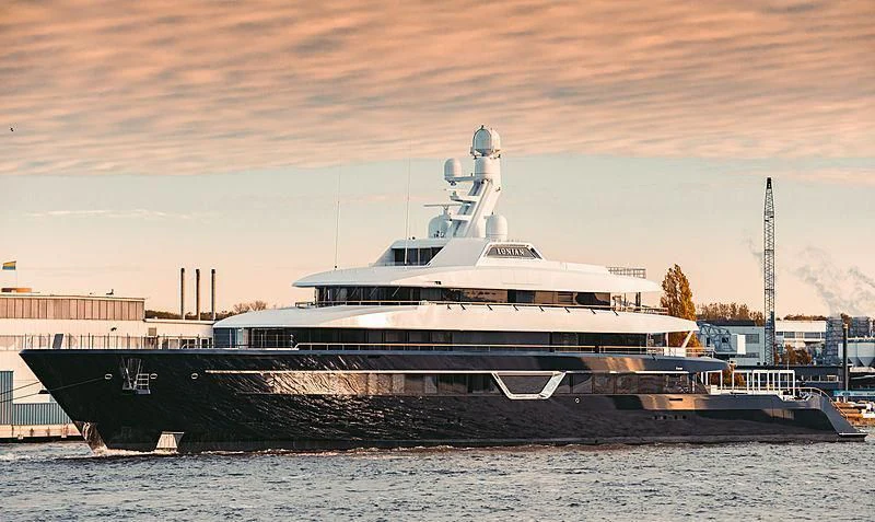 a large ship in the water aboard LONIAN Yacht for Sale