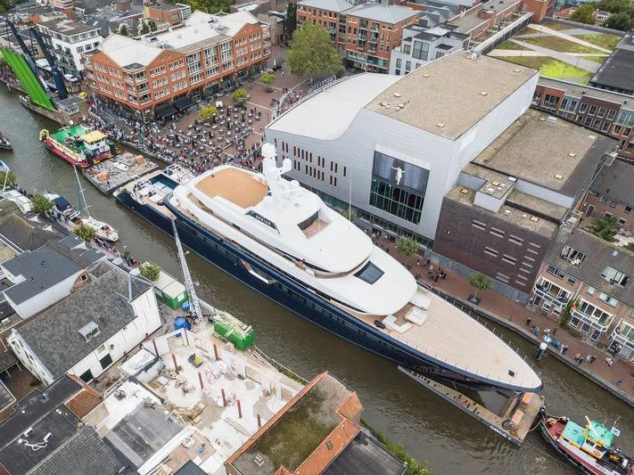 a high angle view of a building aboard LONIAN Yacht for Sale