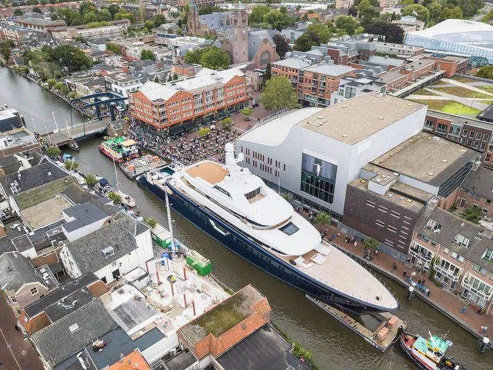aerial view of a city aboard LONIAN Yacht for Sale
