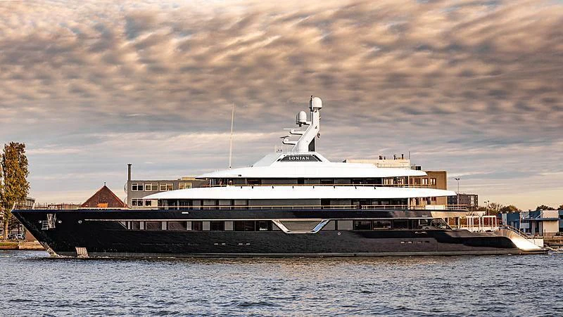 a large cruise ship on the water aboard LONIAN Yacht for Sale