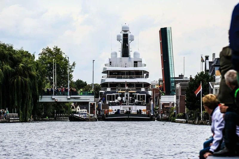 a large ship in the water aboard LONIAN Yacht for Sale