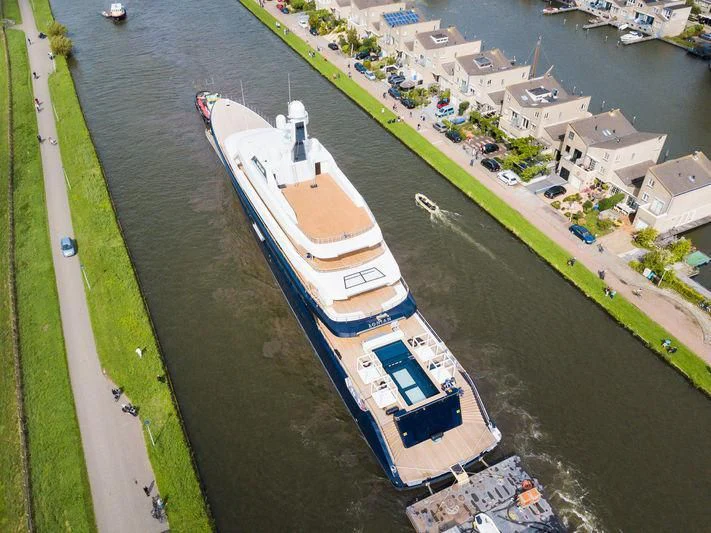 a high angle view of a boat aboard LONIAN Yacht for Sale