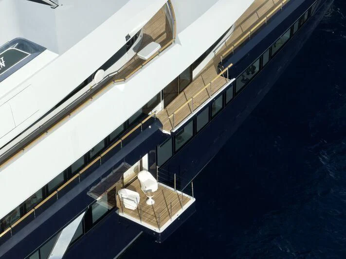 a high angle view of a boat aboard LONIAN Yacht for Sale