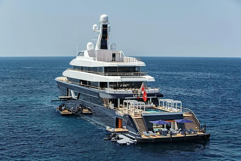 a large white ship in the water aboard LONIAN Yacht for Sale
