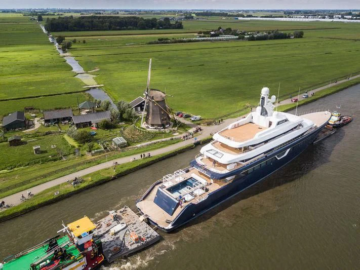 a high angle view of a port aboard LONIAN Yacht for Sale