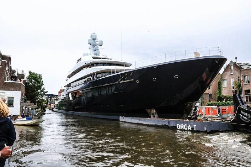 a large ship docked aboard LONIAN Yacht for Sale