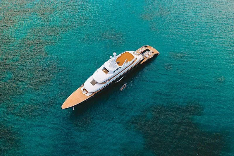 a small boat in the water aboard LONIAN Yacht for Sale