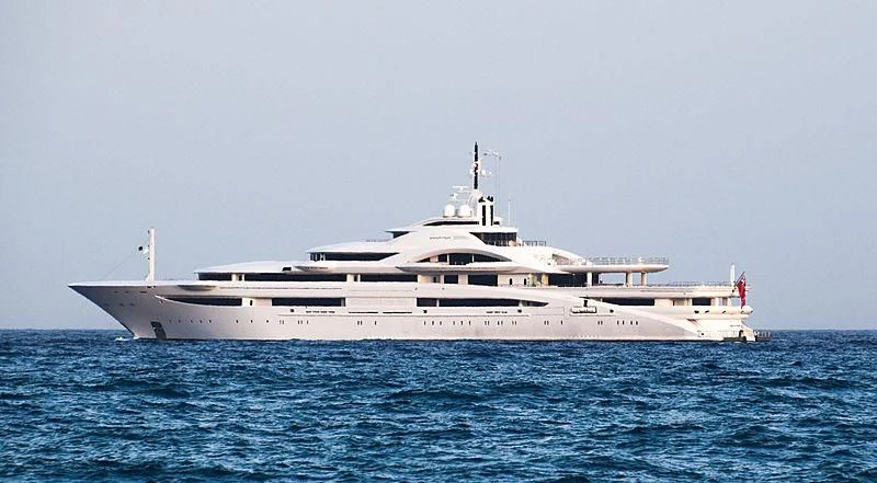 a large white ship in the water aboard MARYAH Yacht for Sale