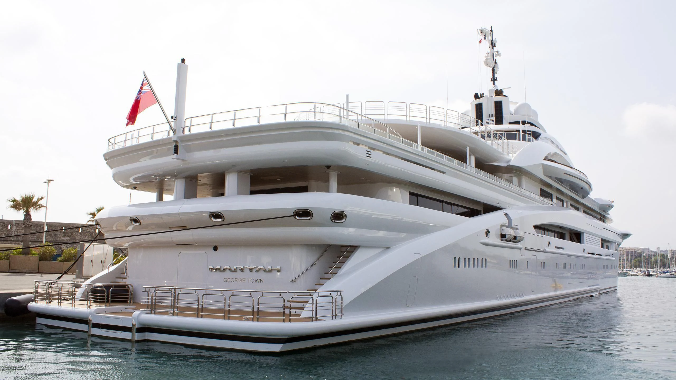 a large white boat aboard MARYAH Yacht for Sale