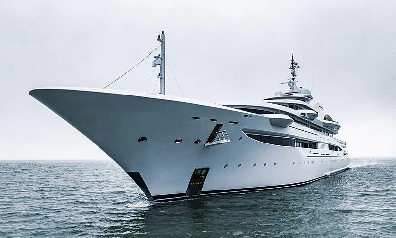 a large white ship in the water aboard MARYAH Yacht for Sale