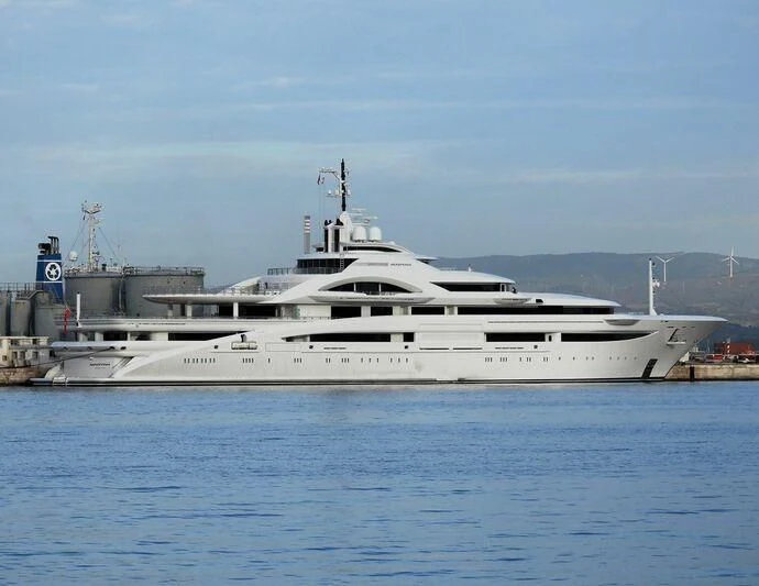 a large white ship aboard MARYAH Yacht for Sale