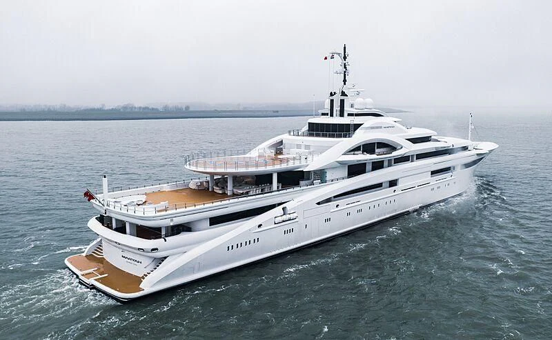 a white yacht in the water aboard MARYAH Yacht for Sale
