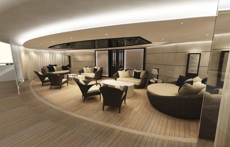 a room with a couch and a table aboard MARYAH Yacht for Sale
