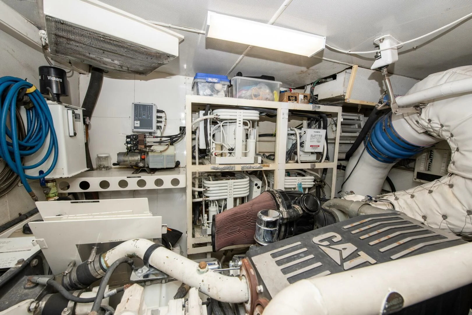a room with machinery and tools aboard STARFIRE Yacht for Sale