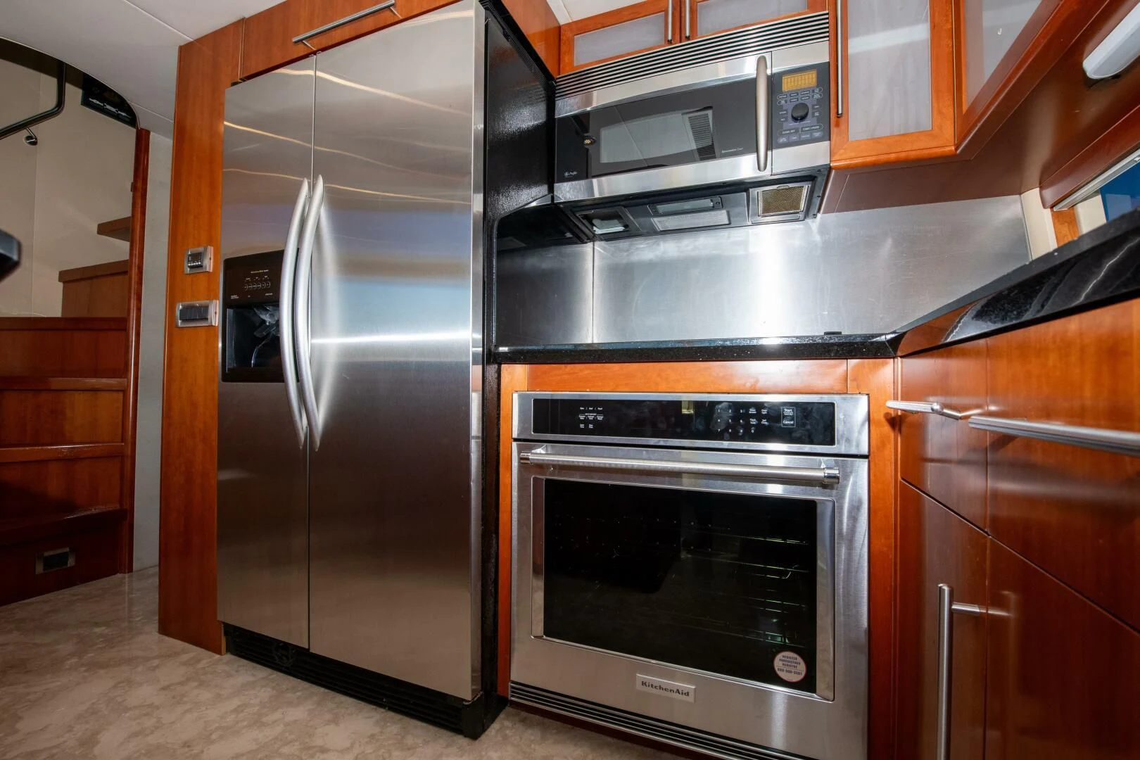 a stainless steel oven and microwave aboard STARFIRE Yacht for Sale