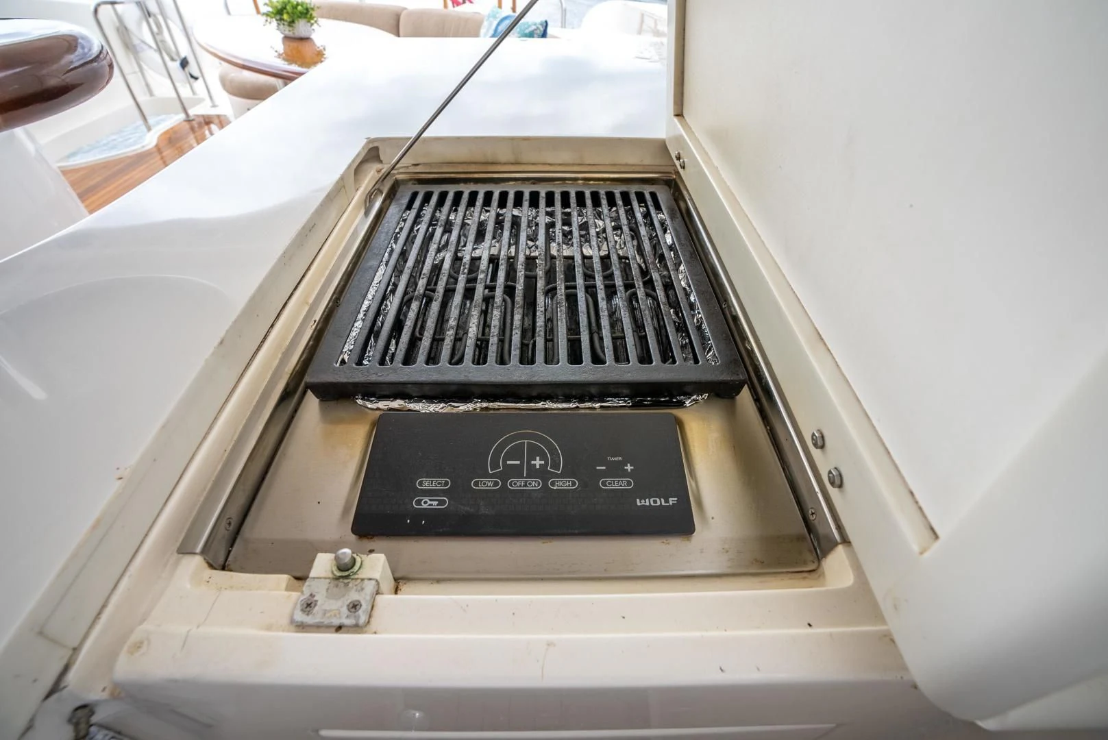 a black and white electric guitar aboard STARFIRE Yacht for Sale