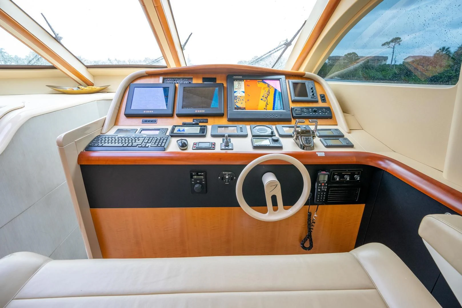 the inside of a car aboard STARFIRE Yacht for Sale