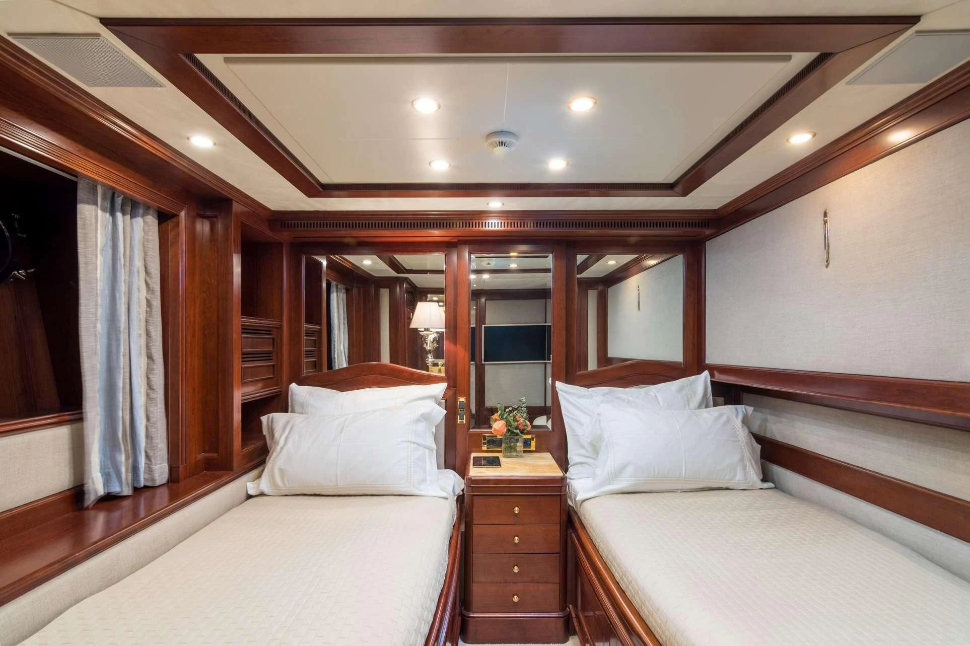 a room with two beds aboard ENDLESS SUMMER Yacht for Sale