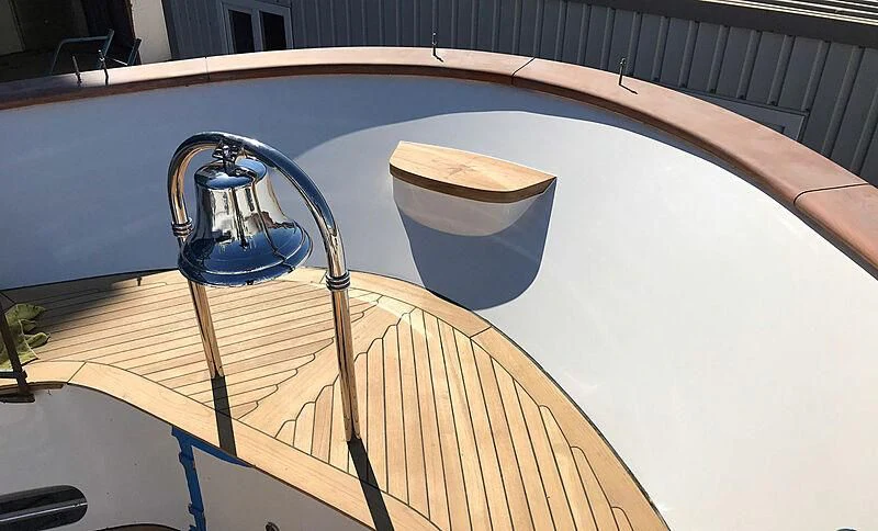 a basketball hoop on a blue wall aboard ENDLESS SUMMER Yacht for Sale