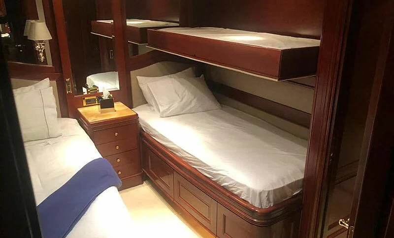 a room with two beds aboard ENDLESS SUMMER Yacht for Sale