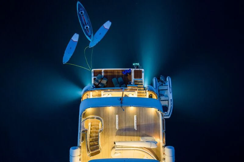 a space shuttle with a satellite in the background aboard ENDLESS SUMMER Yacht for Sale