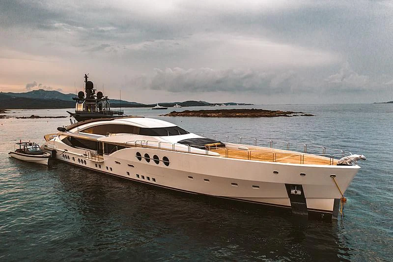 a boat on the water aboard LADY M Yacht for Sale