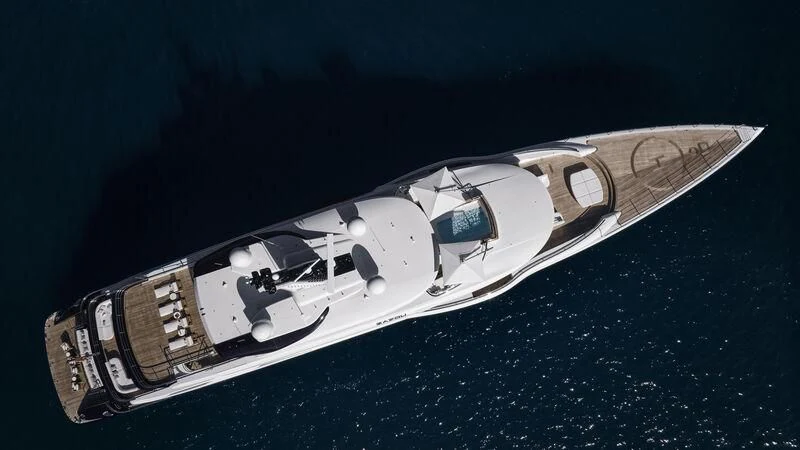 a space ship in space aboard ZAZOU Yacht for Sale
