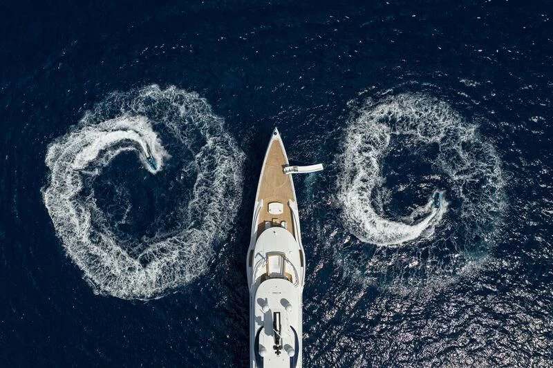 a space shuttle in space aboard ZAZOU Yacht for Sale