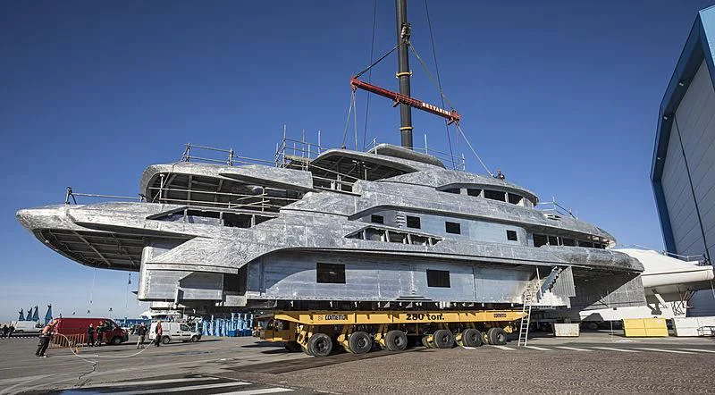a large ship docked aboard ZAZOU Yacht for Sale
