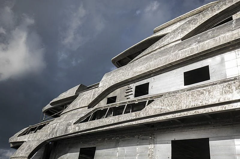 a building with a broken window aboard ZAZOU Yacht for Sale
