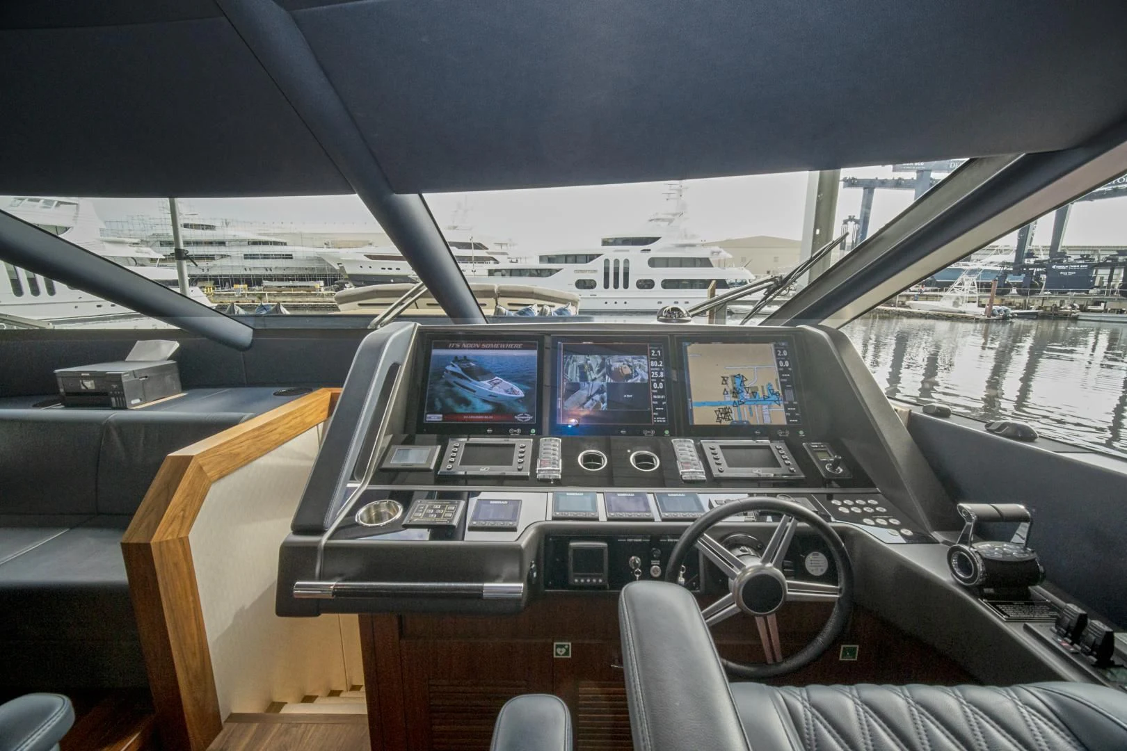 inside of a cockpit aboard 'S NOON SOMEWHERE Yacht for Sale