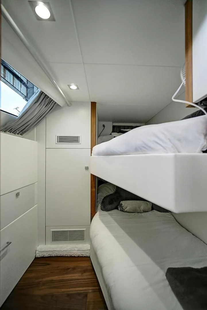 a room with two beds aboard 'S NOON SOMEWHERE Yacht for Sale