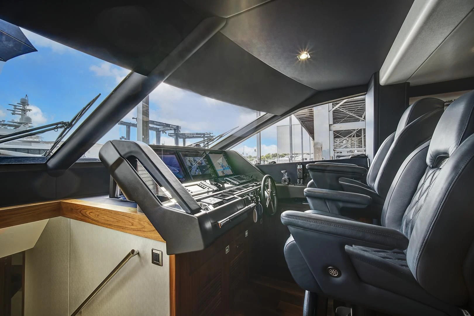 inside of a car aboard 'S NOON SOMEWHERE Yacht for Sale